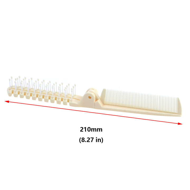 6Pcs Portable Travel Hair Comb Brush Folding Massage Hair Comb Anti-Static Hairdressing Tools Beige