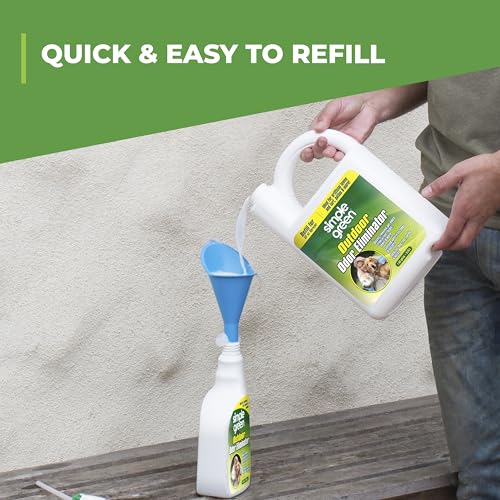 Outdoor Odor Eliminator for Pets, Dogs, 1 gallon Refill - Ideal for Artificial Lawns & Patio, Milky White