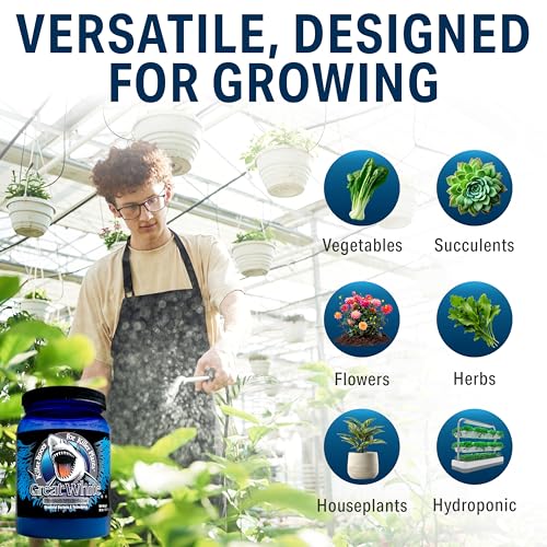 Great White Mycorrhizal Fungi 9-Strain 387 Spores/gram, 6 Million CFU/gram Bacteria, 2-Strains Trichoderma, Root Stimulator, Treats 4,000 Plants, Concentrated 3-in-1 Formula