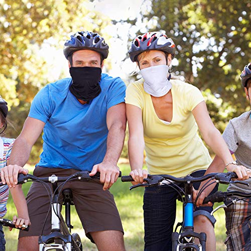Summer Face Mask for Men Neck Gaiters Scarf Face Covering Balaclava Fishing Cycling Running Masks Windproof Bandana (Black, Gray, White, 6 Pieces)