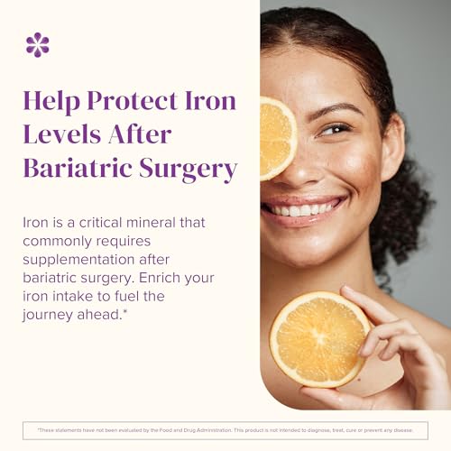 Barimelts Iron with Vitamin C, 90 Fast-Dissolving Tablets (1-Month Supply), Sugar-Free Bariatric Iron Supplement for Women, Natural Orange Flavor