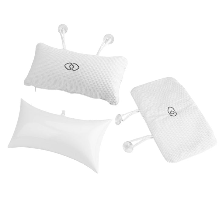 Spa Bath Pillow, Non-slip Bathtub Spa Pillow Inflatable Bath Cushion with Suction Cups Head Neck Support