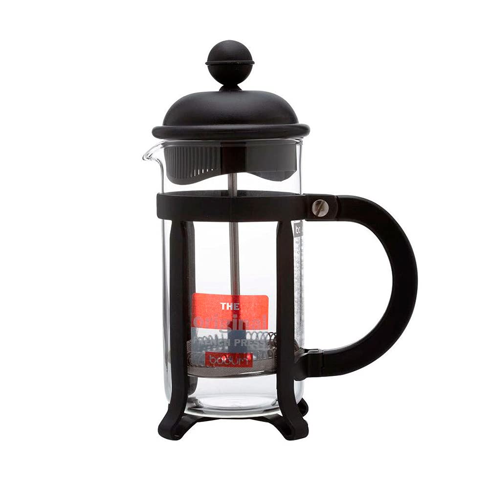 34oz Java French Press Coffee Maker, High-Heat Borosilicate Glass, Black - Made in Portugal