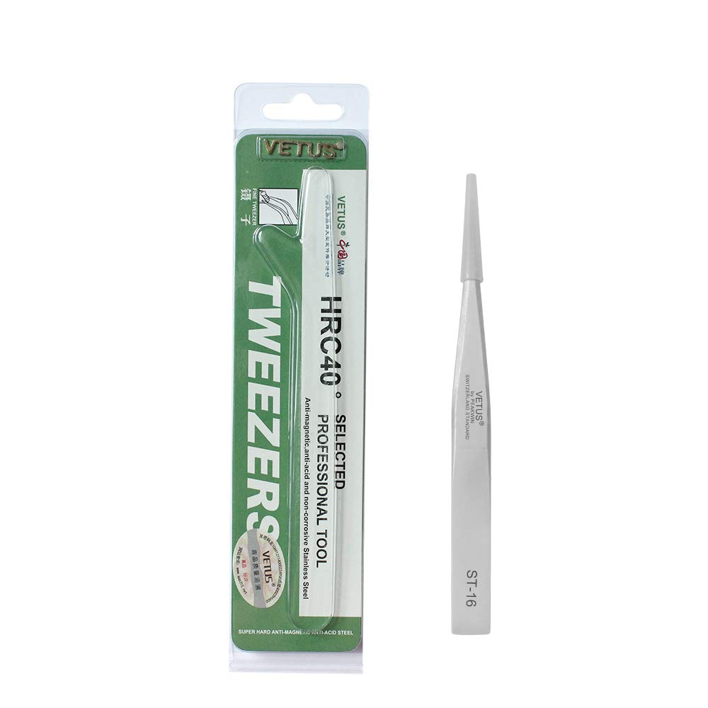 Tweezer Stainless Steel Non-magnetic Pointed Tip Professional Eyelash Eyebrow Switzerland Standard ST-16
