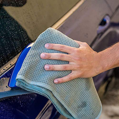 MIC_781_01 Waffle Weave Gray Matter 70/30 Blend Microfiber Drying Towel with Silk Edging, 25 x 36