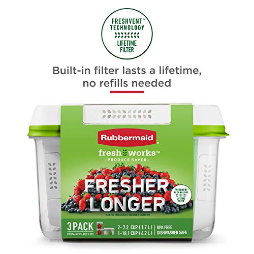 FreshWorks Produce Saver, Medium and Large Storage Containers, 8-Piece Set, Set of 4, Med & Lg, Clear