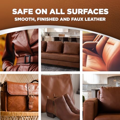 Leather Cleaner and Conditioner for Furniture - Cleans Conditions and Restores Leather Surfaces - UV Protectants Help Prevent Cracking or Fading of Leather Car Seats, Shoes, Purses