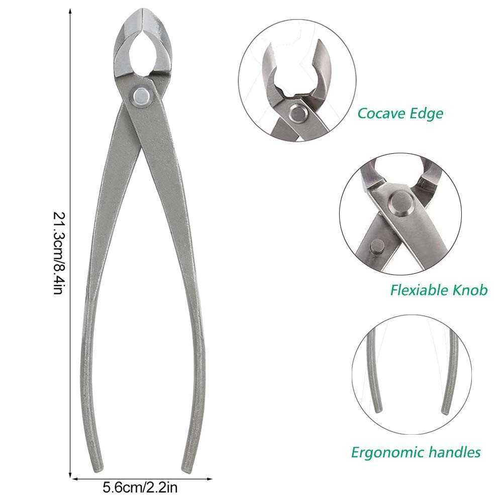 LAVEN Branch Cutter 8inch Concave Cutter Bonsai Tools Carbon Steel Gardening Shears Scissors Tools