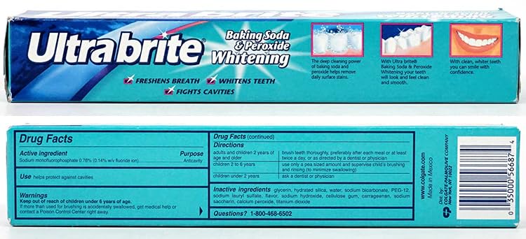 Ultra Brite Bk Sda Size 6z Ultrabrite Baking Soda & Peroxide Whitening Toothpaste