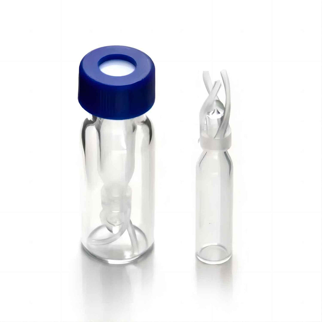 Glass Vial Insert, 100ul Clear Glass Insert with Polyspring,5x29mm, Pack of 100