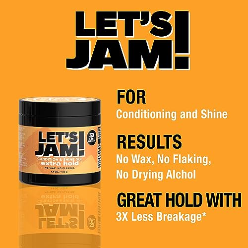 Let's Jam! Shining and Conditioning Hair Gel by Dark and Lovely, Extra Hold, All Hair Types, Styling Gel Great for Braiding, Twisting & Smooth Edges, Extra Hold, 4.4 oz