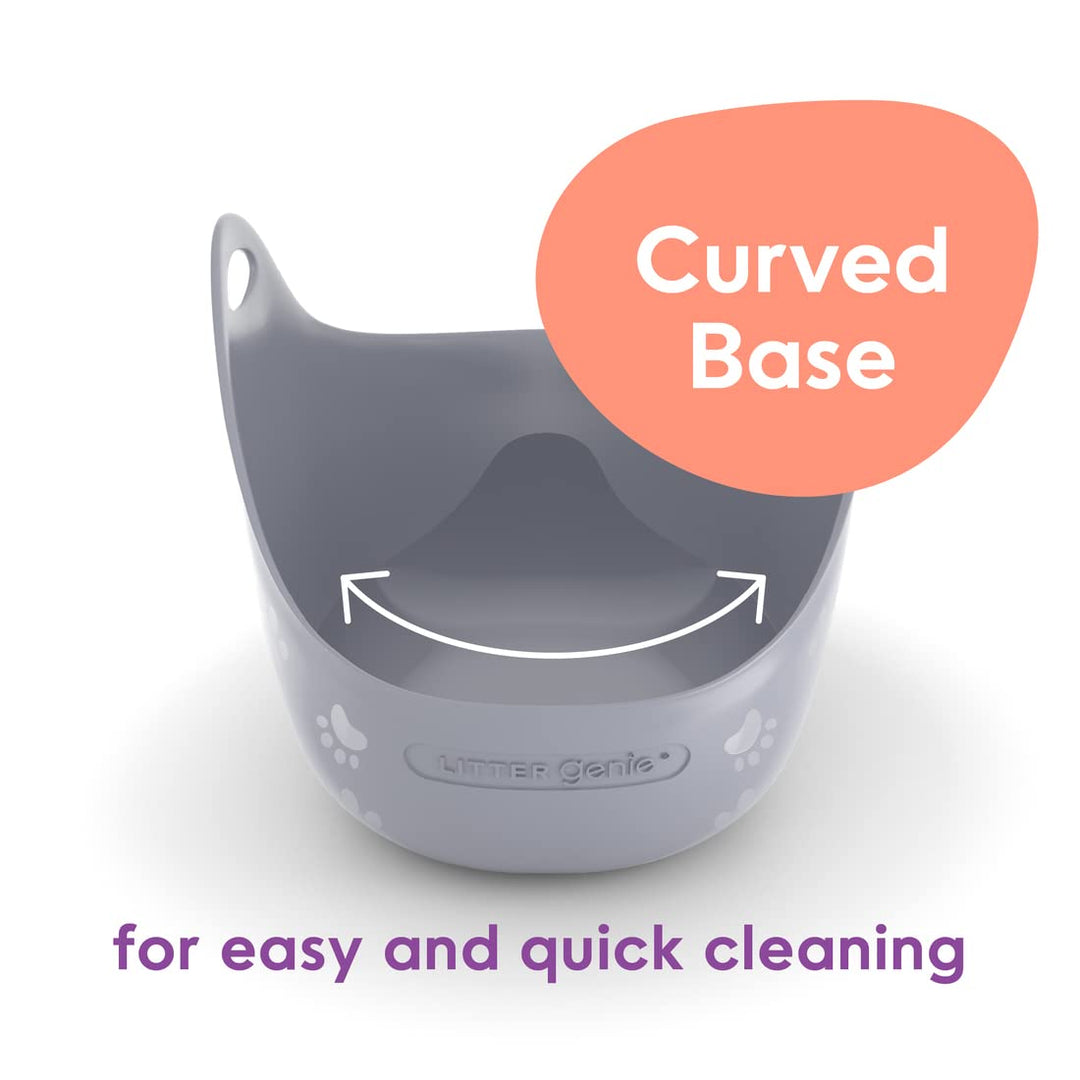 Cat Litter Box | Made with Flexible, Soft Plastic | Features High-Walls and Handles for Privacy and Portability