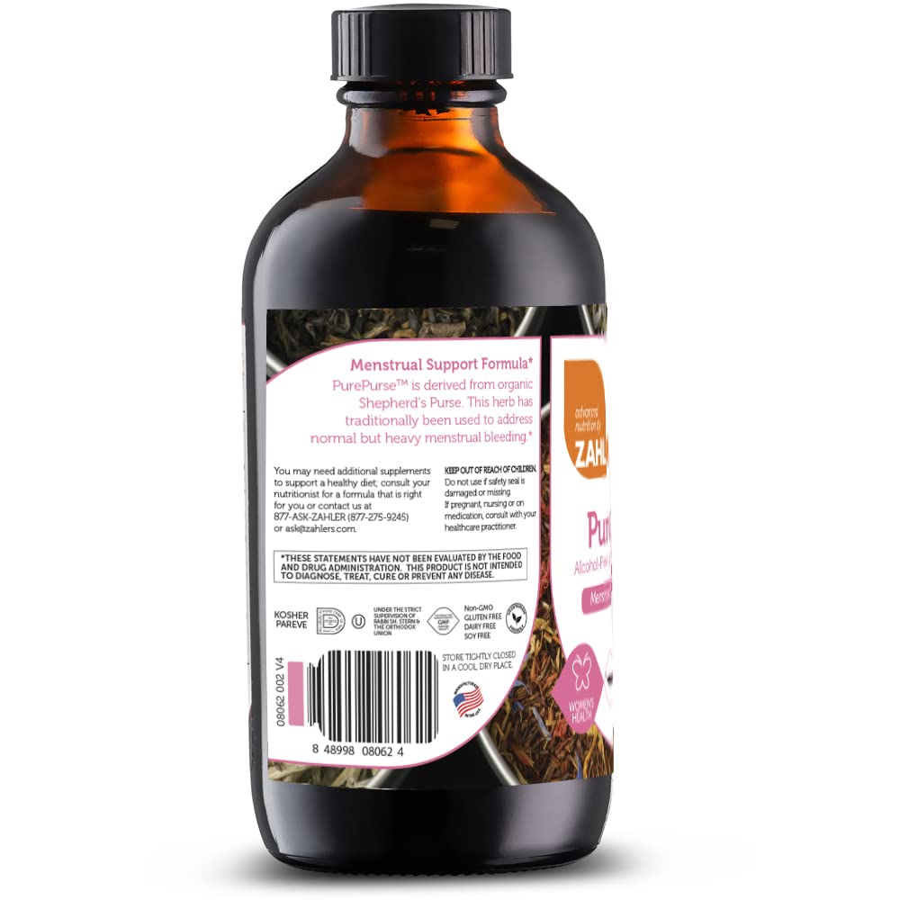 PurePurse, Liquid Sheperd’S Purse which Helps Reduce staining, All Natural Liquid Menstrual Support Formula, Certified Kosher,4oz