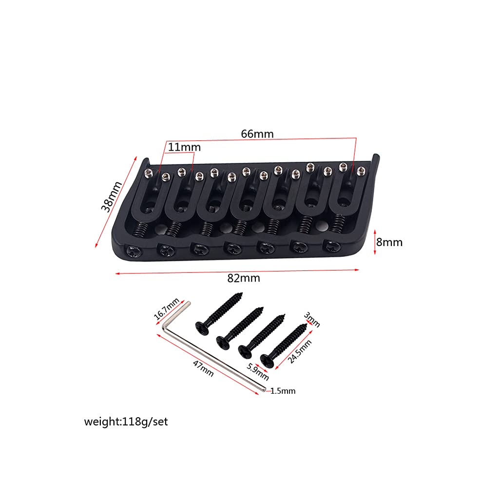 7 String Guitar Saddle Bridge Strings Through Body Tail Fixed Guitar Parts Accessories for Electric Guitar