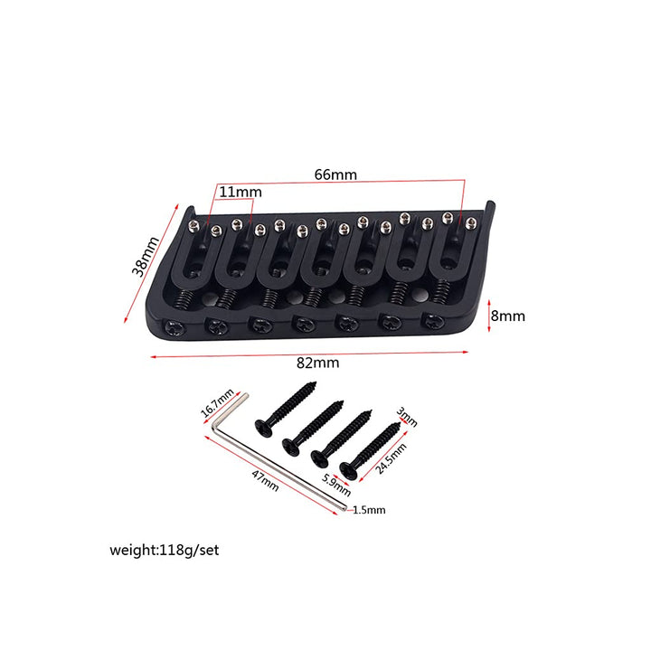 7 String Guitar Saddle Bridge Strings Through Body Tail Fixed Guitar Parts Accessories for Electric Guitar