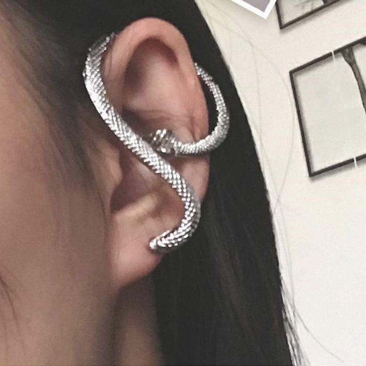 Zehope Punk Snake Climber Earrings Silver Ear Cuff Earring Snake Stud Earrings for Teen Girls