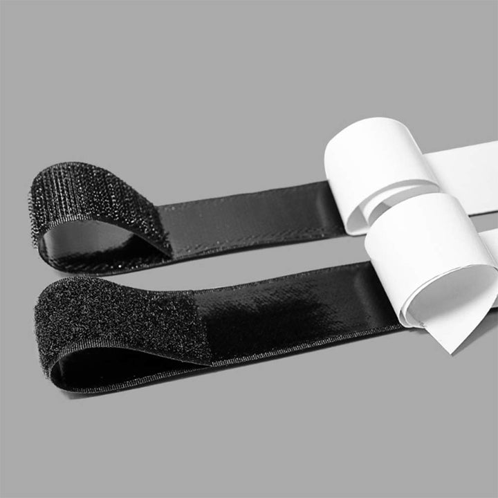 Hook and Loop Tape 3/4 Inch x 23 Feet Each Roll Heavy Duty Adhesive Industrial Strength Hook Loop Strip Mounting Tape for Indoor and Outdoor Black (HTB030)