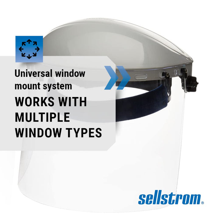 Advantage Face Shield - Lightweight Mask with Crown & Ratchet Headgear, for Work, Grinding, Cutting - ANSI Z87.1 - Clear Uncoated Polycarbonate Window
