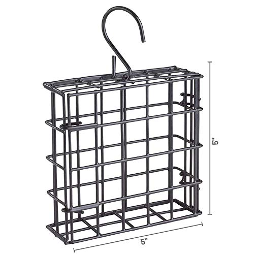 Suet Cage Bird Feeder, Fruit and Suet Feeder, Single Cake Capacity ,Black