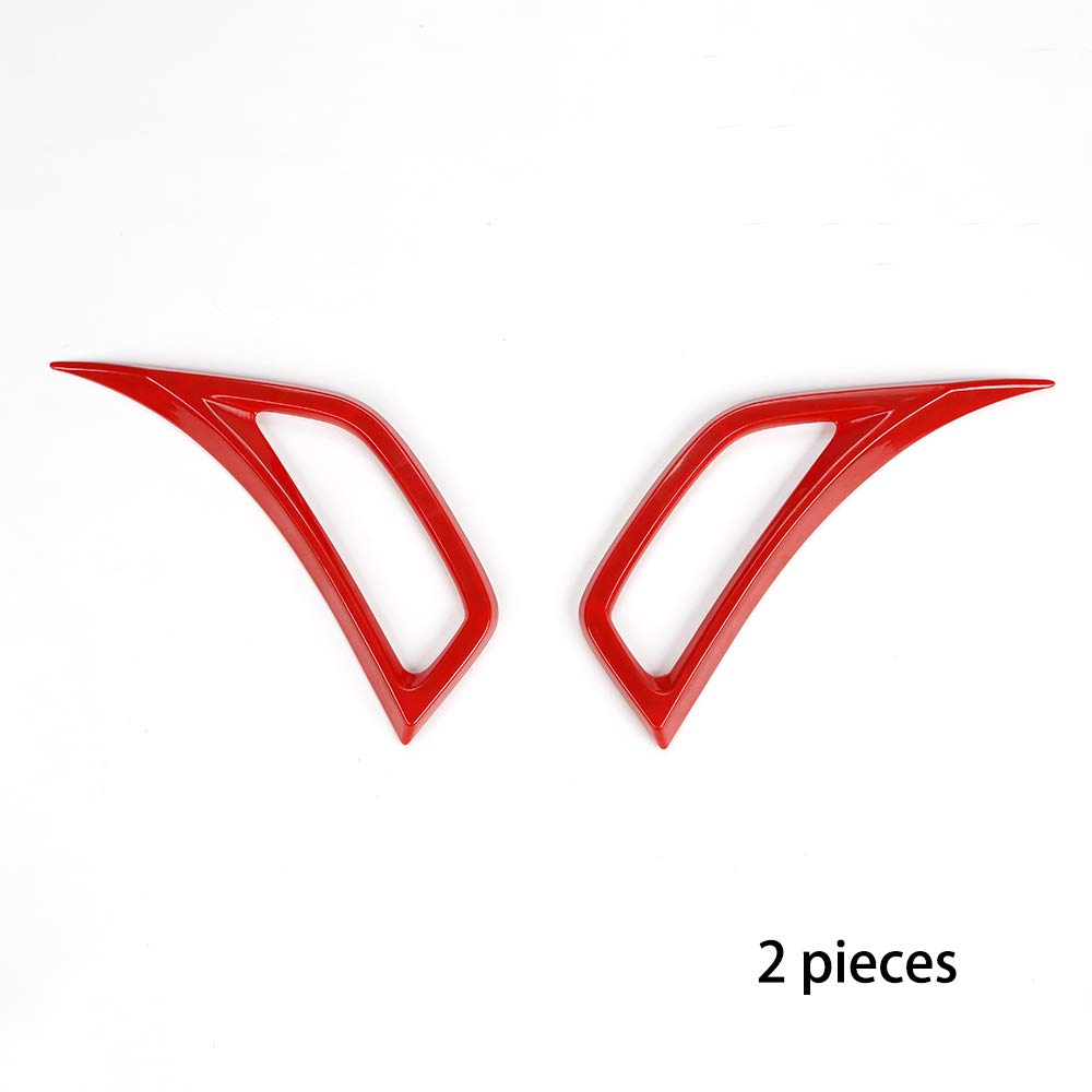 Wheel Eyebrow Side Air Conditioning Vent Decoration Cover Trim for Jeep Wrangler JL JLU Gladiator JT 2018-2024(2pcs,red,ABS)