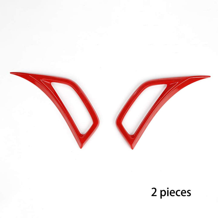 Wheel Eyebrow Side Air Conditioning Vent Decoration Cover Trim for Jeep Wrangler JL JLU Gladiator JT 2018-2024(2pcs,red,ABS)