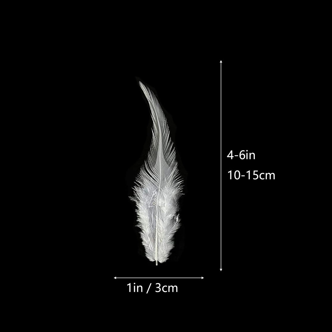 100pcs Feathers for Crafts, 5-7Inch Rooster Saddle Hackle Feathers Pheasant Neck Feathers for Earrings Jewelry Making Dream Catcher Decoration (White)