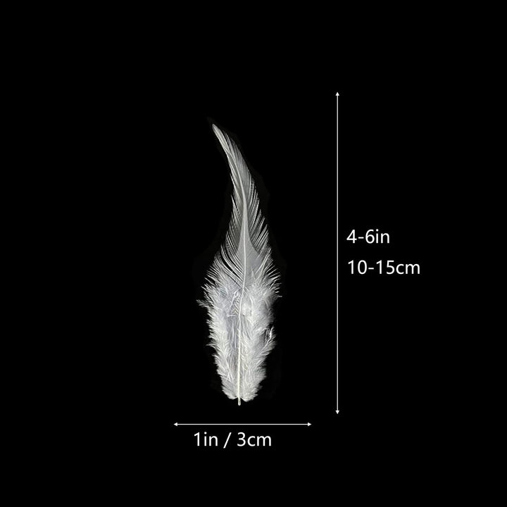 100pcs Feathers for Crafts, 5-7Inch Rooster Saddle Hackle Feathers Pheasant Neck Feathers for Earrings Jewelry Making Dream Catcher Decoration (White)