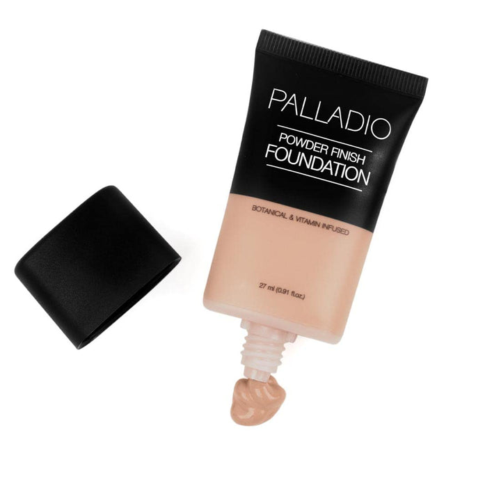 Powder Finish Liquid Foundation, Natural Matte Appearance, Reduces Fine Lines, Covers Large Pores, Hides Imperfections, All Day Wear, Sheer to Medium Coverage, Ivory