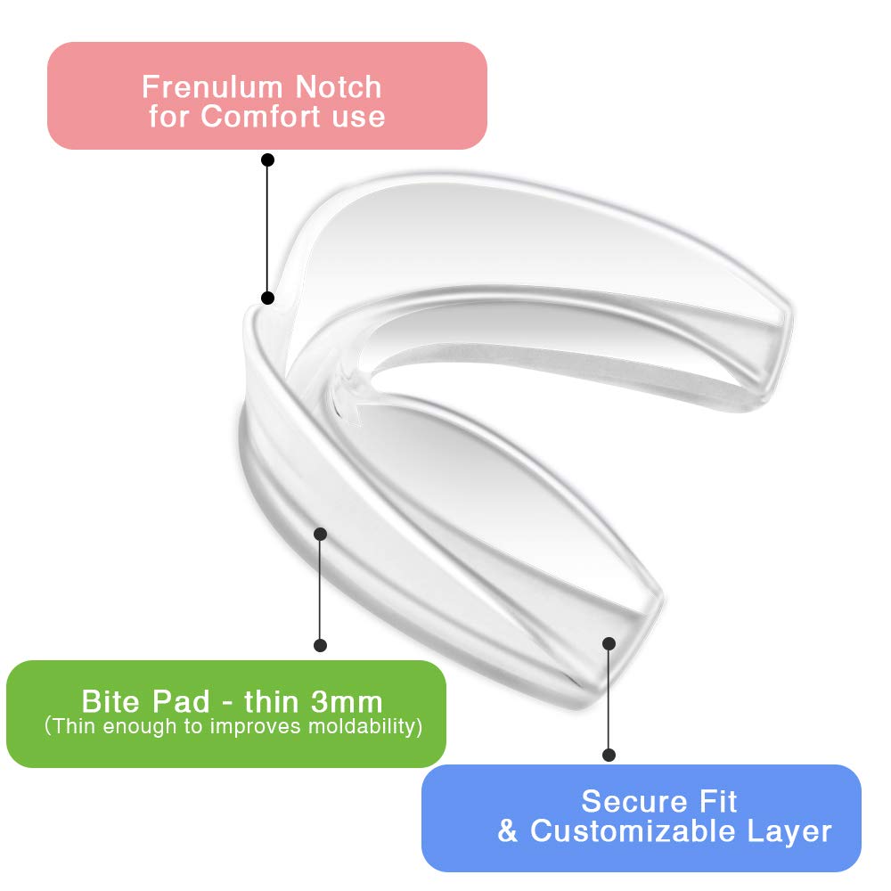 Mouth Guard Sports, 4 Pack Athletic Mouth Guards, Professional Moldable Youth Mouthguard for Maximum Protection, Customizable for Comfort - Fits Any Size Mouth(12 Years or Older)