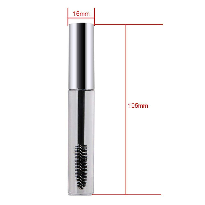 10pcs 10ml Siliver Cap Empty Plastic DIY Mascara Tube Eyelash Cream Wand Container Bottle Vials With Brush