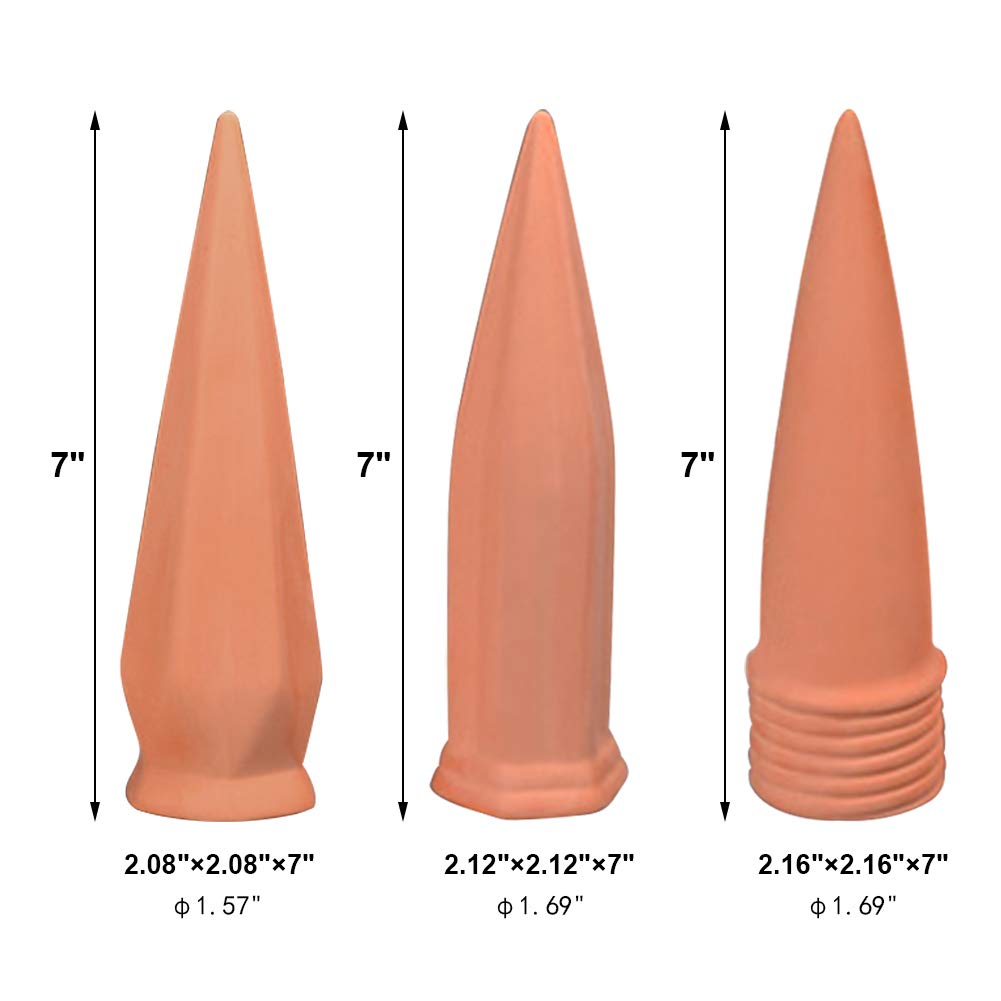 Plant Watering Devices, Plant Waterer Self Watering Terracotta Spikes Automatically Water Your Indoor and Outdoor Plants While On Vacation (6pc)
