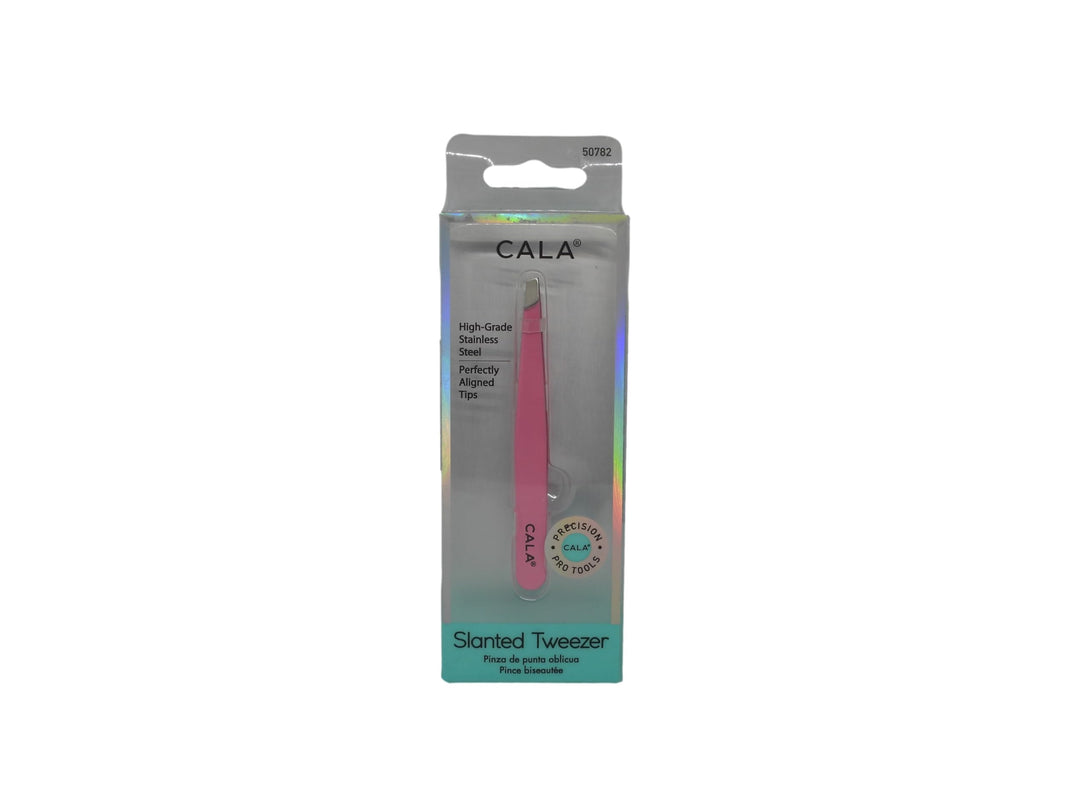Pro pink slanted tweezers