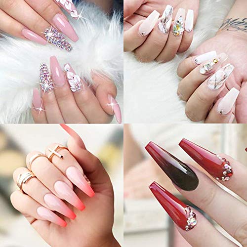 YIMART 500pcs Full Cover Acrylic Coffin Nails Long Ballerina False Nail Tips Ballet Fake Nails Nail Art Tips For Decoration Nails Salon (Natural)