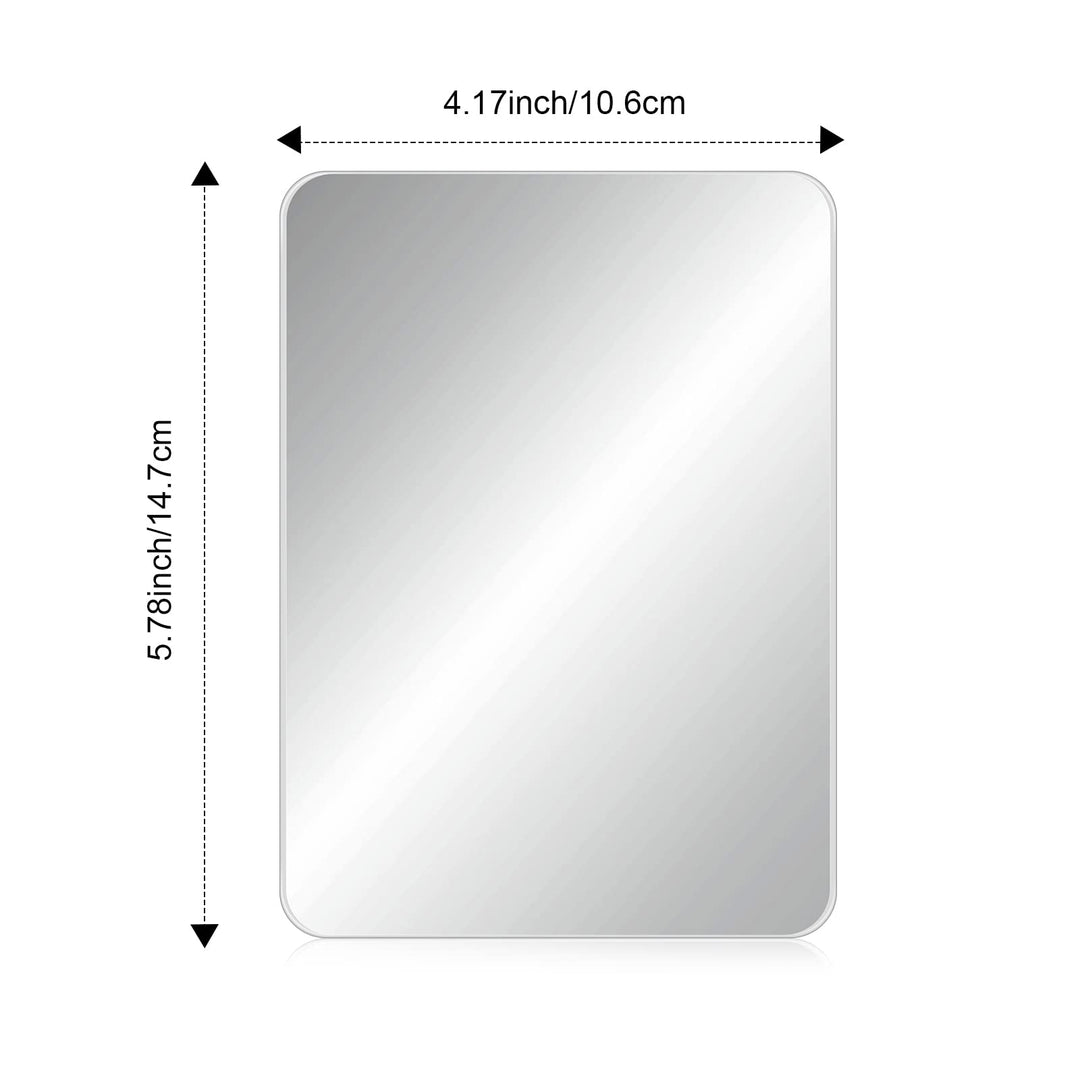 2 Pcs Magnetic Locker Mirror Small Real Glass Mirror for School Locker Rectangular Locker Accessories Magnetic Makeup Mirror for Bathroom Household Refrigerator Cabinet(4 x 5.8 Inches)