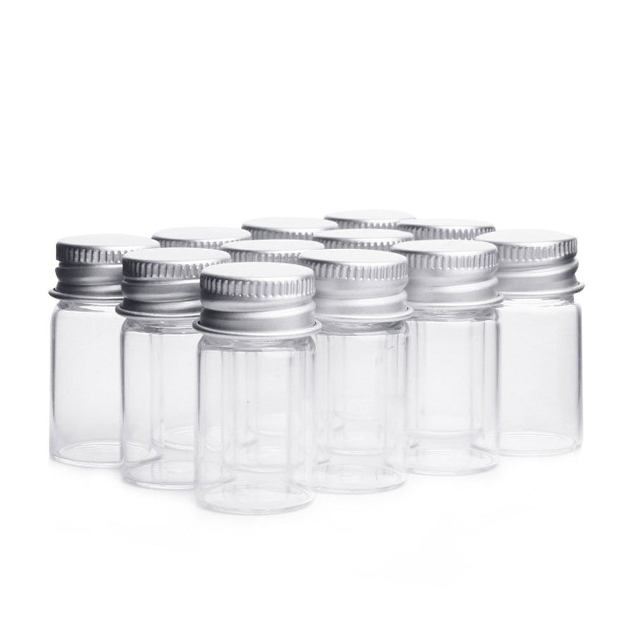 10Pcs/7Ml Empty Sample Glass Bottles Jars Vials Case Container with Screw Caps, Transparent