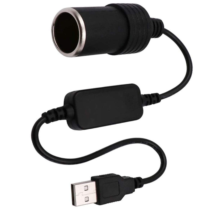 USB A Male to 12V Car Cigarette Lighter Socket Female Power Converter Cable,Fit for Driving Recorder, Electronic Dog, Car Charger and Other Automotive Electronic Equipment (0.3M)