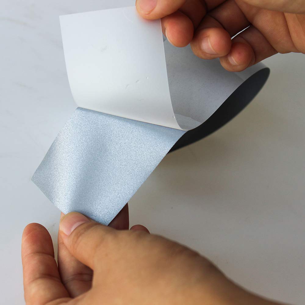 Silver Reflective Iron On Tape Heat Transfer Vinyl Film Wide 50mm (2) (2 x 33ft)