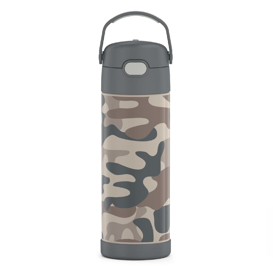 FUNTAINER 16 Ounce Stainless Steel Vacuum Insulated Bottle with Wide Spout Lid, Camo