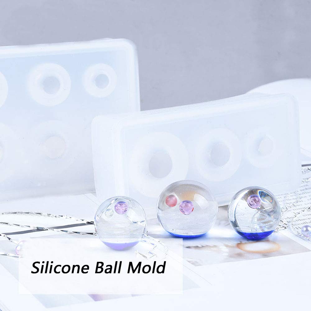 Silicone Ball Mold, 3pcs Resin Epoxy Mold, Universe Spheroid Moulds, Orbs Pendant Casting Molds for UV Resin Crafts, DIY Jewelry Making