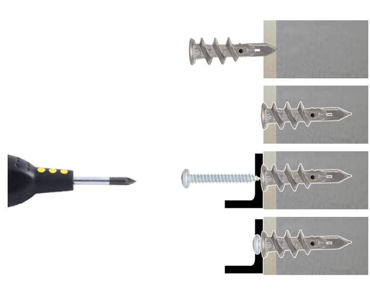 Zinc Self-Drilling Drywall Anchors with Stainless Steel Screw Kit, Heavy Duty Metal Wall Anchors and #8 x 1-1/4 Inches Screws, 60 Pieces in Total
