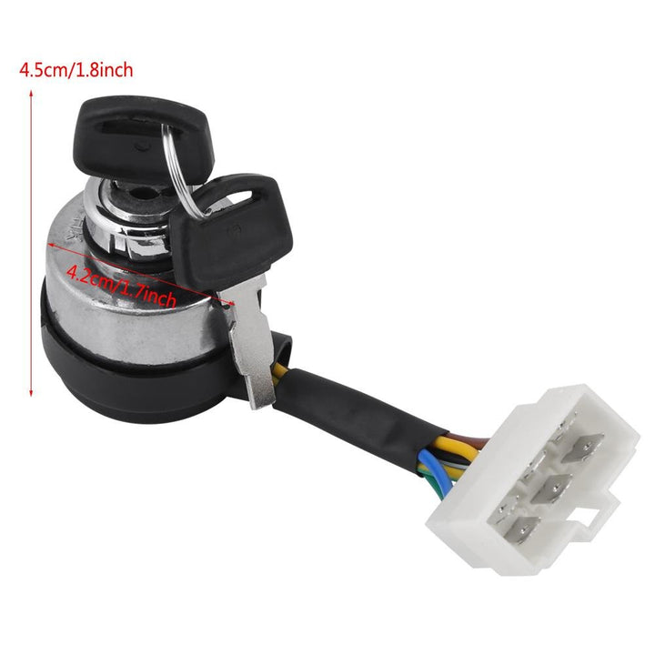 Ignition Switch With Key for 2.5-6.5KW Gas Generator 188F Starter, 6 Wire Ignition Lock Cylinder With Key