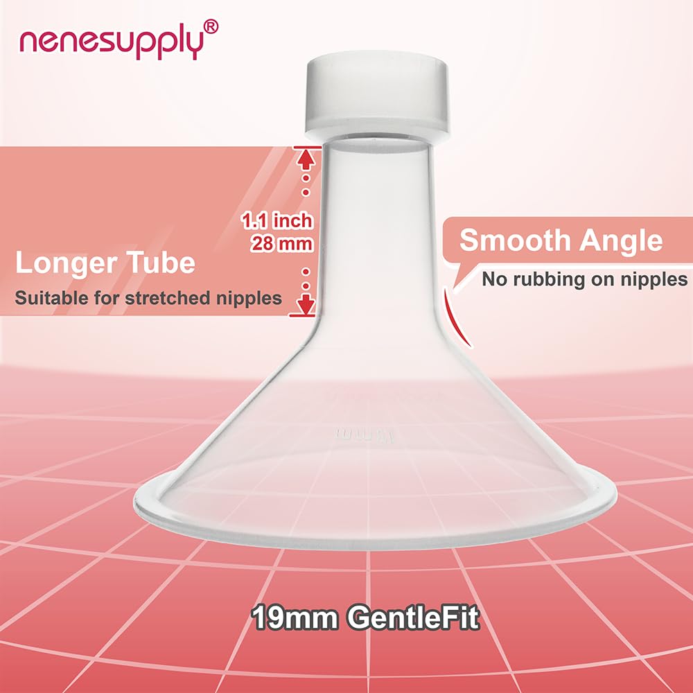Nenesupply 19mm Flange Compatible with Medela Breast Pump Parts Replace 19mm Flange for Medela Accessories Compatible with Pump in Style Parts Symphony Swing Harmony Pump Work with Personalfit Flex