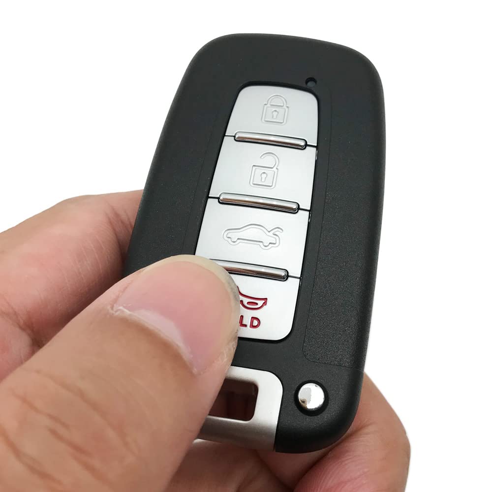 4 Buttons Smart Key Fob Case for Hyundai Sonata Elantra Genesis Veloster Key Fob Cover No Chip