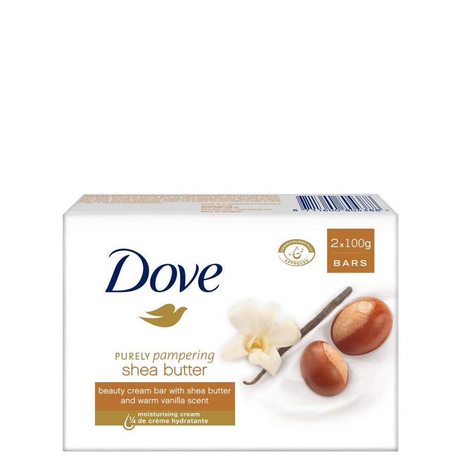 Purely Pampering Shea Butter with Warm Vanilla Scent for Unisex - 2 X 3.5 oz Bar Soap