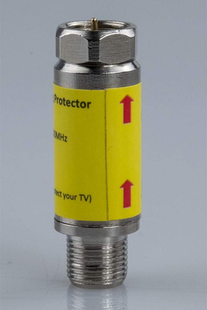 Coaxial Surge Protector for Cable TV,Surge Lightning Protector for Coaxial TV Antenna and Satellite in-Line 75 ohm 5-2400MHz