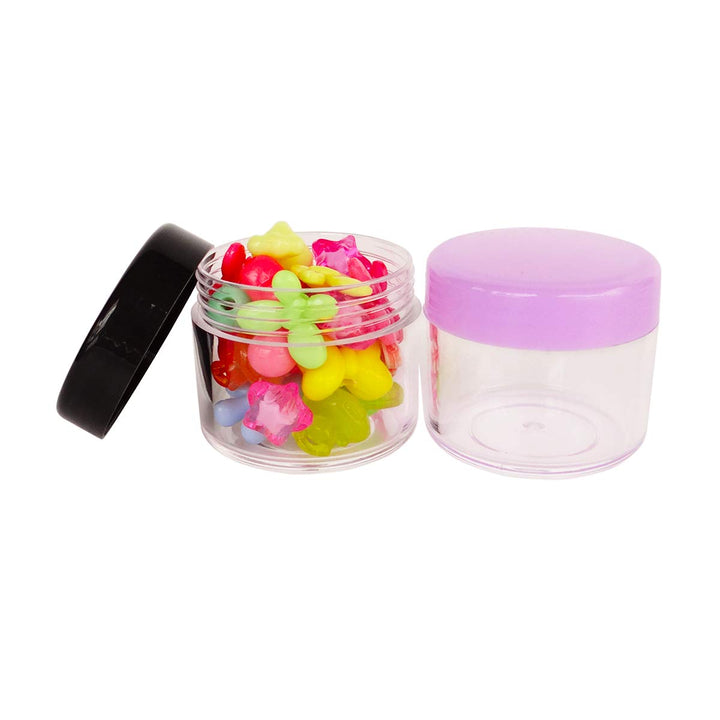 Multi-Colored: 16Pcs 20 Gram 20Ml Jars, Small Cosmetic Sample Empty Container, Plastic Round Pot Screw Cap Lid, Tiny 20G Bottle for Makeup, Eye Shadow, Nails, Powder, Jewelry, Fre