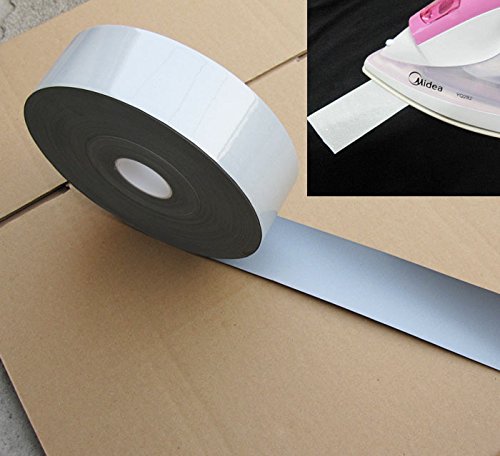 Silver Reflective Iron On Tape Heat Transfer Vinyl Film Wide 50mm (2) (2 x 33ft)