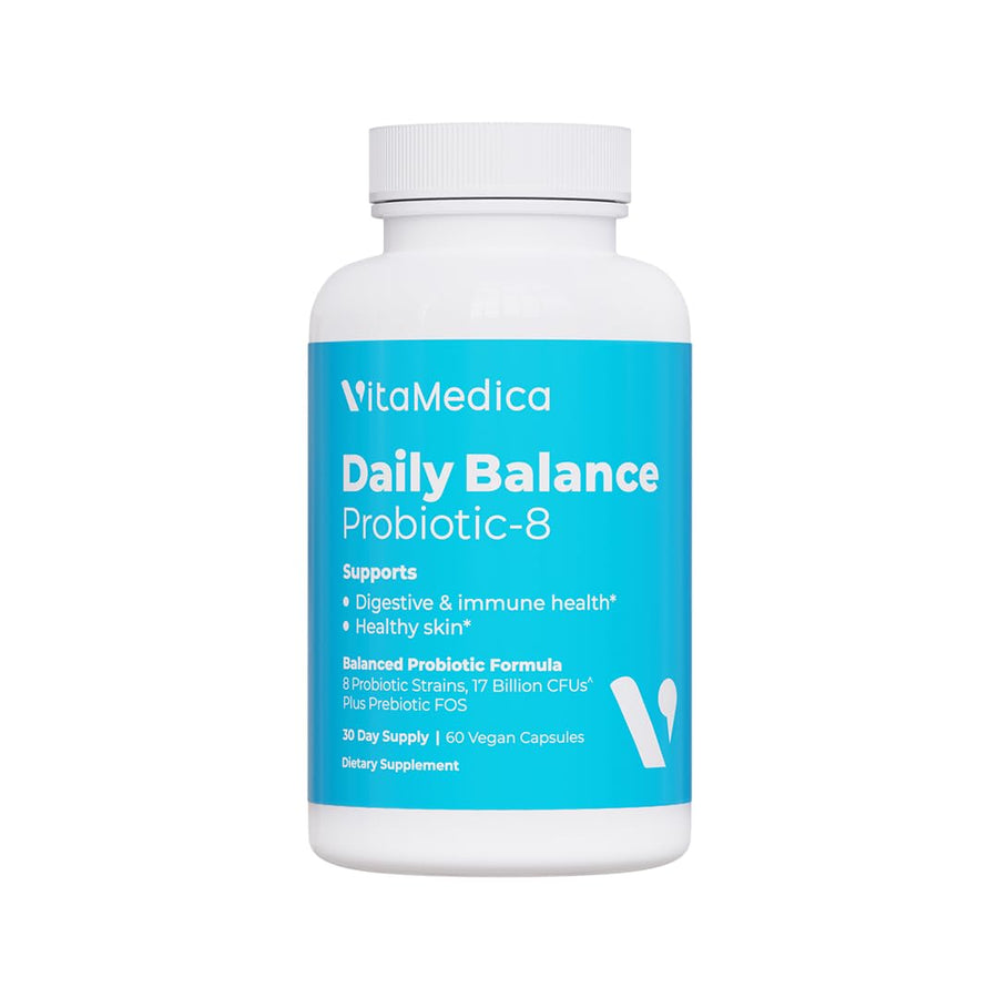 | Daily Balance Probiotic-8 | Probiotic Supplement | 16 Billion CFUs | Gut Health | Digestive, Skin, & Immune Support | Constipation, Diarrhea, Gas & Bloating Relief | Vegan | 60 Count
