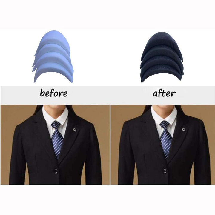 4 Pairs Shoulder Pads Sewing Foam Polyester Pads Sponge Shoulder Pad Set-in Shoulder Pads Foam Knitwear Pads for Women/Men Blazer Coat Clothes Sewing Accessories (2 Pairs White and 2 Pairs Black)