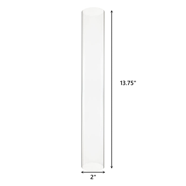 2 PCS (H:9.5 D:4) Open Ended Glass Hurricane Candleholder Tube Shade | Multiple Size Choices Open Flame Candle Chimney Tube Cover | Bottomless Cylinder